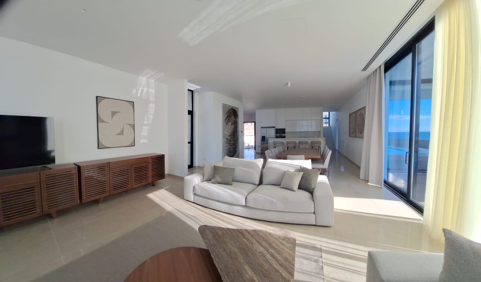 Open plan living and dining area